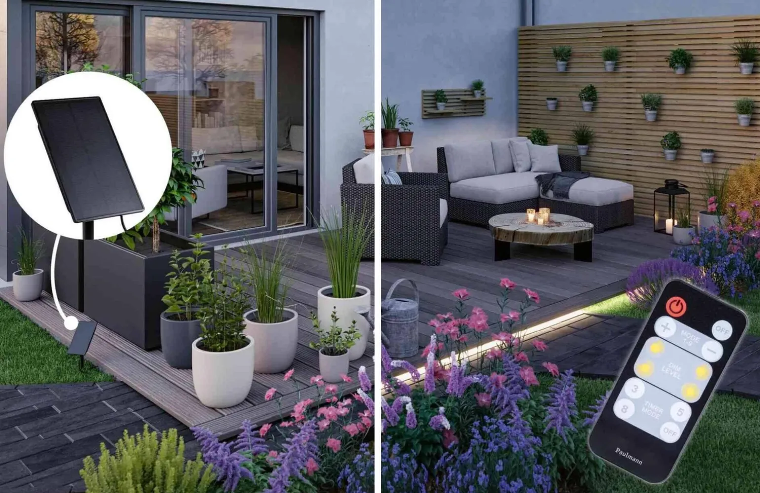 Taśma ogrodowa LED solar 2700K + czujnik zmierzchu 3m IP44 czarny / tworzywo sztuczne (PL71195) - PAULMANN