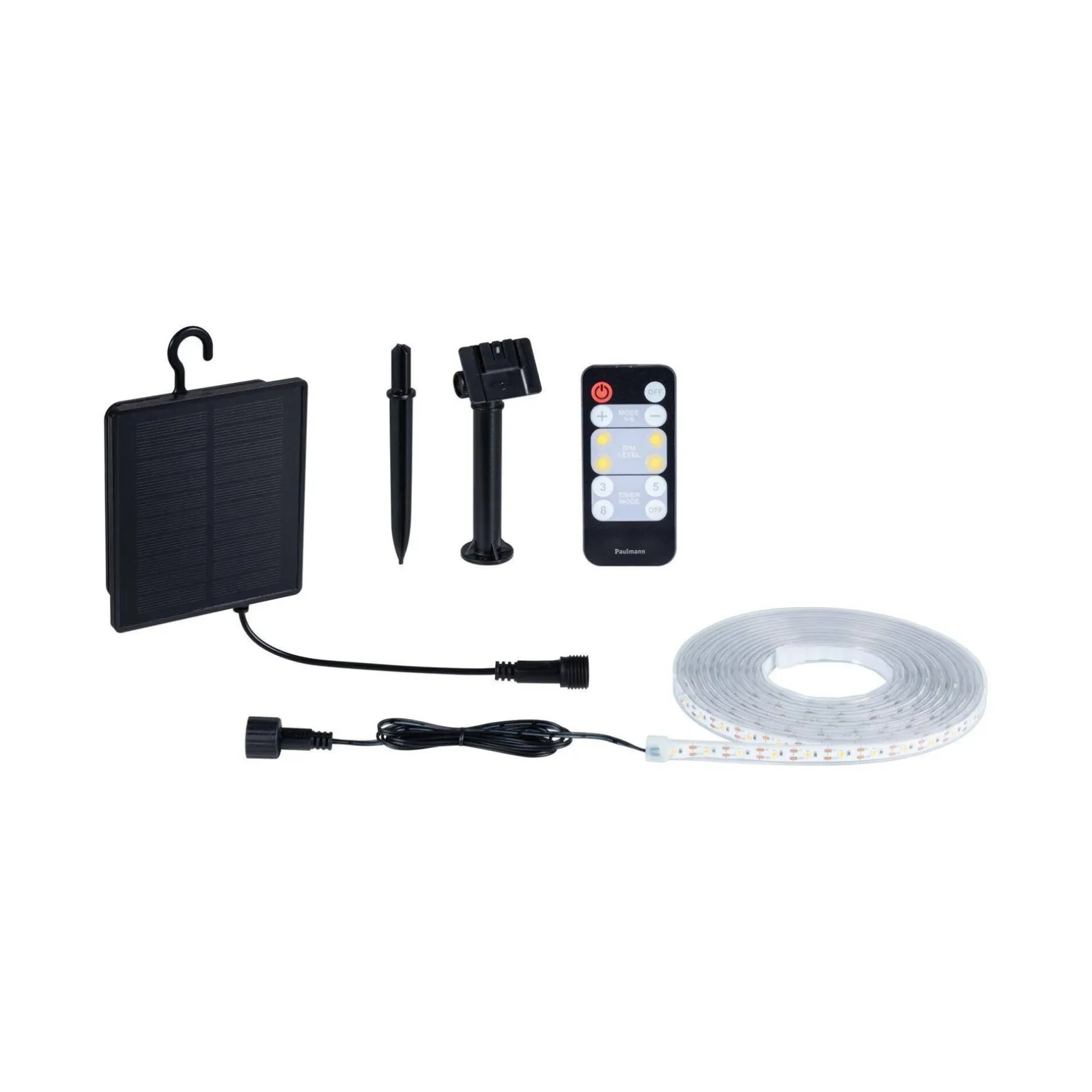 Taśma ogrodowa LED solar 2700K + czujnik zmierzchu 3m IP44 czarny / tworzywo sztuczne (PL71193) - PAULMANN