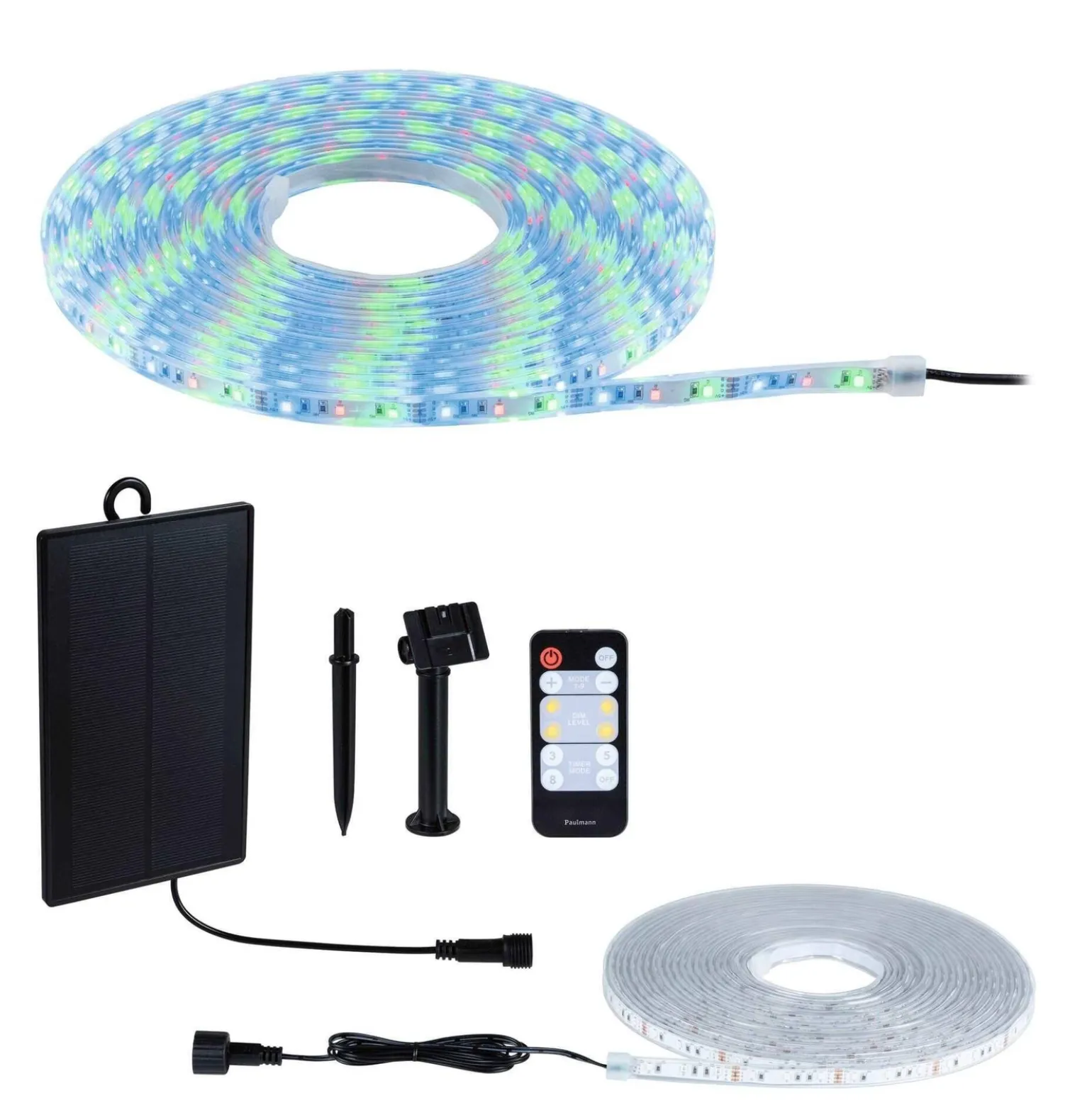 Taśma ogrodowa LED solar 2700K + czujnik zmierzchu 3m IP44 czarny / tworzywo sztuczne (PL71196) - PAULMANN