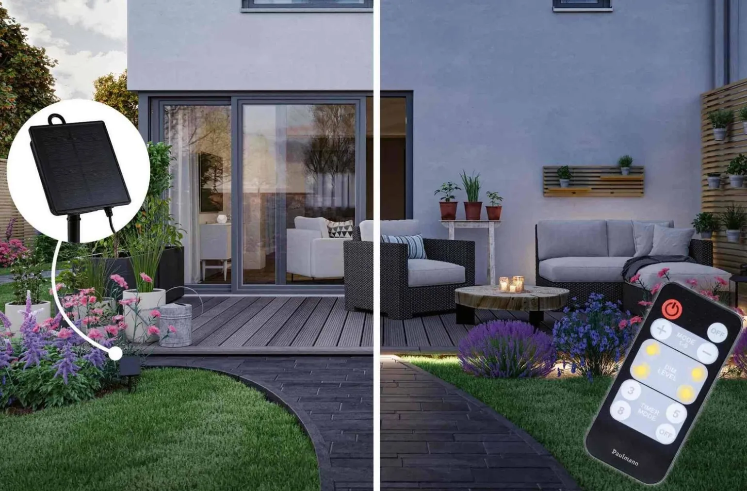 Taśma ogrodowa LED solar 2700K + czujnik zmierzchu 3m IP44 czarny / tworzywo sztuczne (PL71196) - PAULMANN