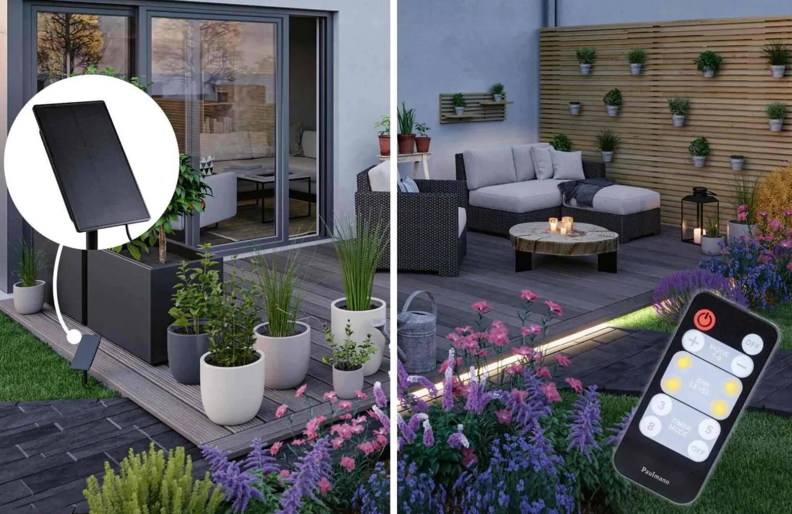 Taśma ogrodowa LED solar 2700K + czujnik zmierzchu 3m IP44 czarny / tworzywo sztuczne (PL71196) - PAULMANN