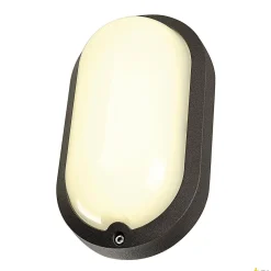 TERANG 2, lampa ścienna i sufitowa outdoor, LED, 3000K, IP44, owalna, antracytowa, 11W (229935) - SLV