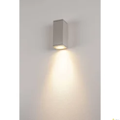 THEO WALL, lampa ścienna outdoor, QPAR51, kwadratowa, srebrnoszara, maks. 35W (229524) - SLV