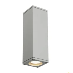 THEO, zewnętrzna oprawa ścienna, QPAR51, IP44, prostopadłościan, up/down, srebrnoszara, maks. 70 W (229532) - SLV