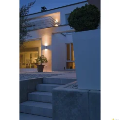 THEO, zewnętrzna oprawa ścienna, QPAR51, IP44, prostopadłościan, up/down, srebrnoszara, maks. 70 W (229532) - SLV