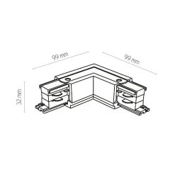 TRACER ŁĄCZNIK KĄTOWY TRÓJOBWODOWY BIAŁY (3606) - TK Lighting