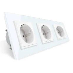Trzy gniazda elektryczne koloru białego 16A - 230V (VL-W03EU-61) LIVOLO