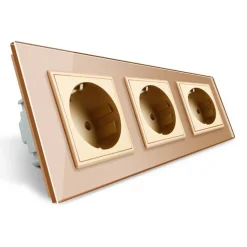 Trzy gniazda elektryczne koloru złotego 16A - 230V (VL-W03EU-63) LIVOLO