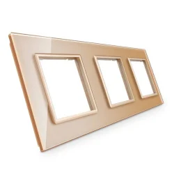 Trzy gniazda elektryczne koloru złotego 16A - 230V (VL-W03EU-63) LIVOLO