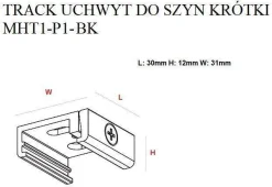 Uchwyt do szyn DOBAC TRACK krótki czarny (MHT1-P1-BK) - Maxlight