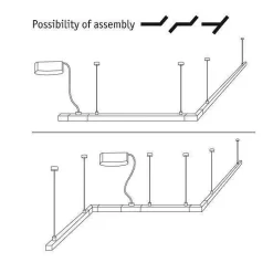 URail Cable zasilanie Suspen. Rail Biały max. 1000W 2000mm 230V metal/twszt (PL95417) - Paulmann