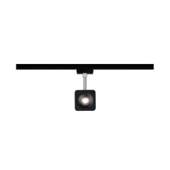 URail System Spot Cube 1x8W Czarny Mat Chrom 230V Metal/Tworzywo sztuczne ściemniany (PL96923) - PAULMANN