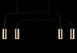 VAI LAMPA WISZĄCA 4 PŁ. (black/gold) (8839) - Amplex