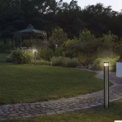 VAP SLIM 60, lampa podłogowa outdoor, TC-TSE, IP44, stal nierdzewna szczotkowana, Ø/W 10/60 cm, maks. 20W (230066) - SLV