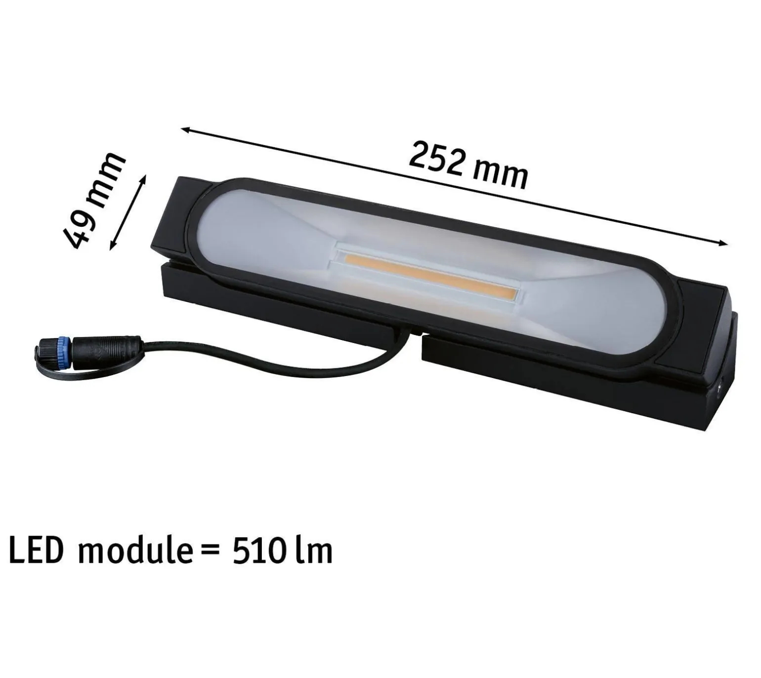 Wallwasher Plug & Shine ITO regul. 6W 3000K IP67 24V nabudowana antracyt / metal (PL94667) - PAULMANN