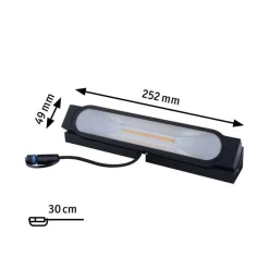 Wallwasher Plug & Shine ITO regul. 6W 3000K IP67 24V nabudowana antracyt / metal (PL94667) - PAULMANN