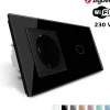 Włącznik dotykowy EC Wi-Fi z gniazdem elektrycznym czarny (VL-C701GEC-62) LIVOLO