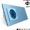 Włącznik dotykowy EC Wi-Fi z gniazdem elektrycznym niebieski (VL-C701GEC-69) LIVOLO