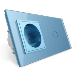 Włącznik dotykowy EC Wi-Fi z gniazdem elektrycznym niebieski (VL-C701GEC-69) LIVOLO