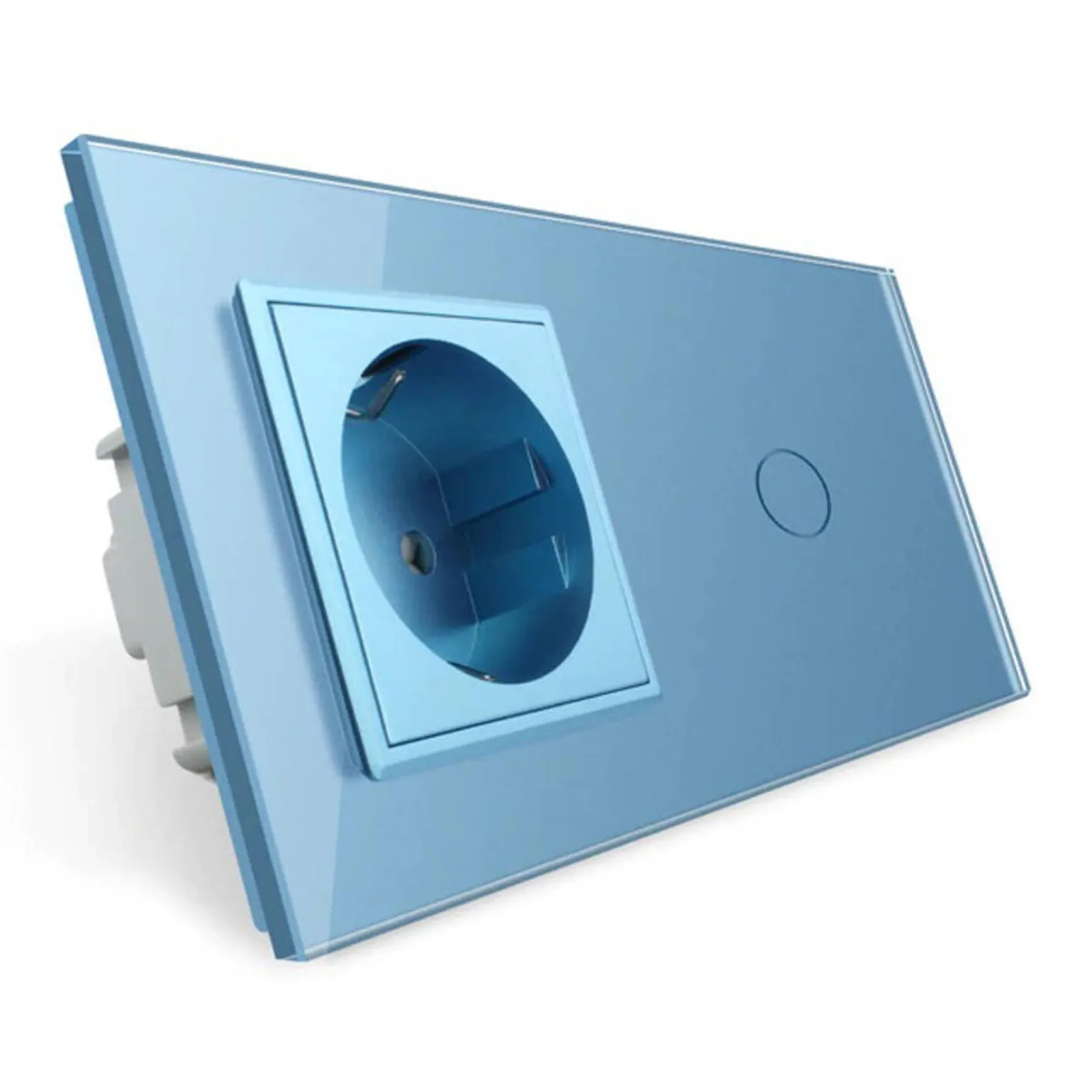 Włącznik dotykowy EC Wi-Fi z gniazdem elektrycznym niebieski (VL-C701GEC-69) LIVOLO