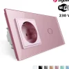 Włącznik dotykowy EC Wi-Fi z gniazdem elektrycznym różowy (VL-C701GEC-67) LIVOLO