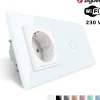 Włącznik dotykowy EC Wi-Fi z gniazdem elektrycznym biały (VL-C701GEC-61) LIVOLO