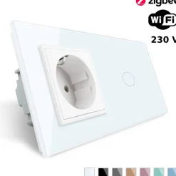 Włącznik dotykowy EC Wi-Fi z gniazdem elektrycznym biały (VL-C701GEC-61) LIVOLO