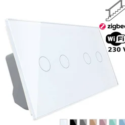 Włącznik dotykowy krzyżowo-schodowy 2 + 2 EC Wi-Fi biały (VL-C702SEC-61) LIVOLO