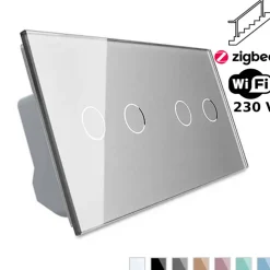 Włącznik dotykowy krzyżowo-schodowy 2 + 2 EC Wi-Fi srebrny (VL-C702SEC-64) LIVOLO