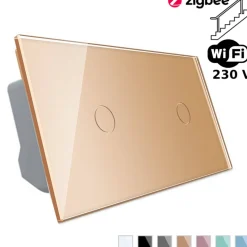 Włącznik dotykowy krzyżowo-schodowy 1 + 1 EC Wi-Fi złoty (VL-C7011SEC-63) LIVOLO