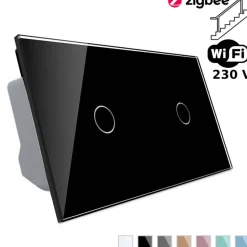 Włącznik dotykowy krzyżowo-schodowy 1 + 1 EC Wi-Fi czarny (VL-C7011SEC-62) LIVOLO