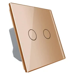 Włącznik dotykowy LIVOLO krzyżowo-schodowy podwójny EC Wi-Fi złoty (VL-C702SEC-63) LIVOLO