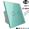 Włącznik dotykowy LIVOLO krzyżowo-schodowy podwójny EC Wi-Fi zielony (VL-C702SEC-68) LIVOLO