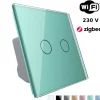 Włącznik dotykowy LIVOLO podwójny EC Wi-Fi zielony (VL-C702EC-68) LIVOLO