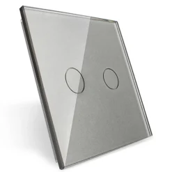 Włącznik dotykowy podwójny schodowo - krzyżowy ze srebrnym panelem szklanym (VL-C702S-64) LIVOLO