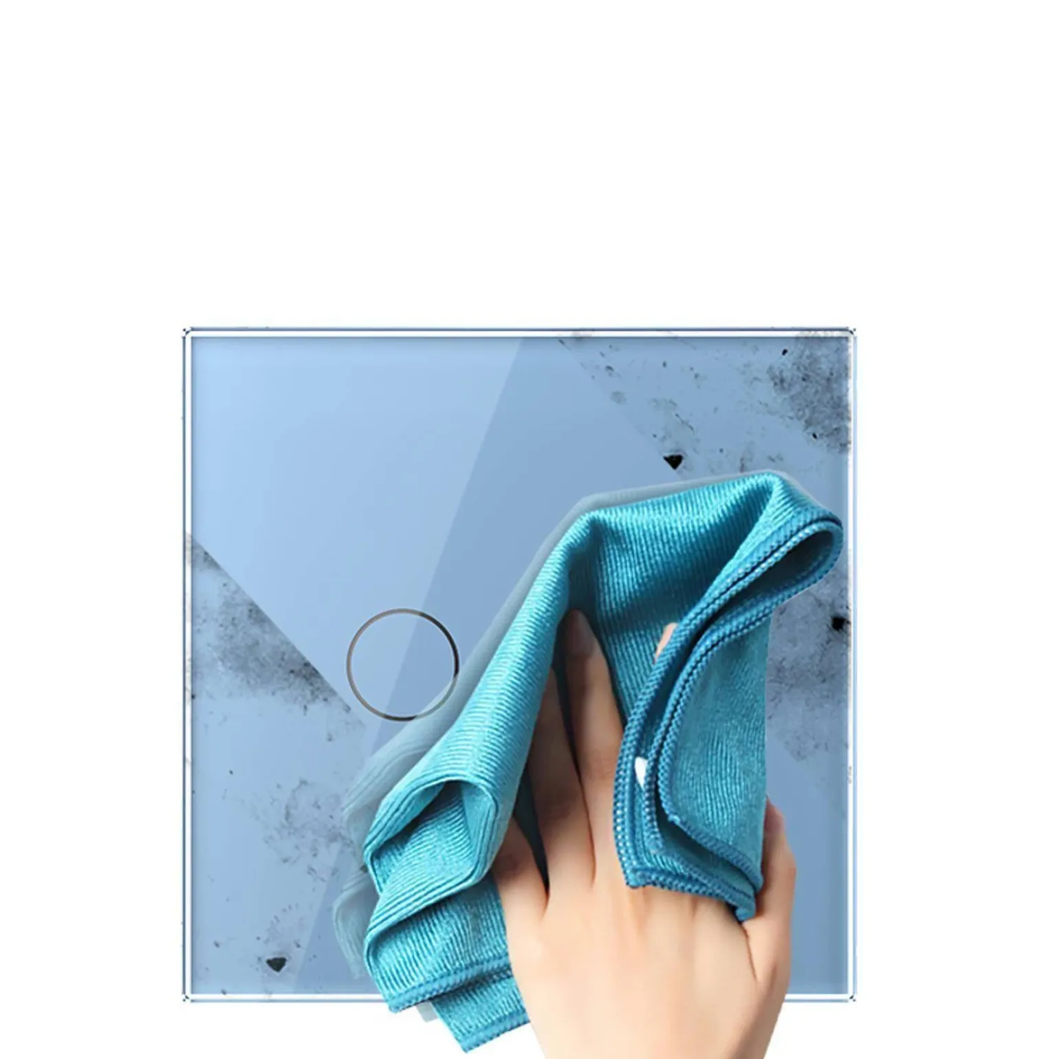 Włącznik dotykowy podwójny schodowo - krzyżowy z białym panelem szklanym (VL-C702S-61) LIVOLO