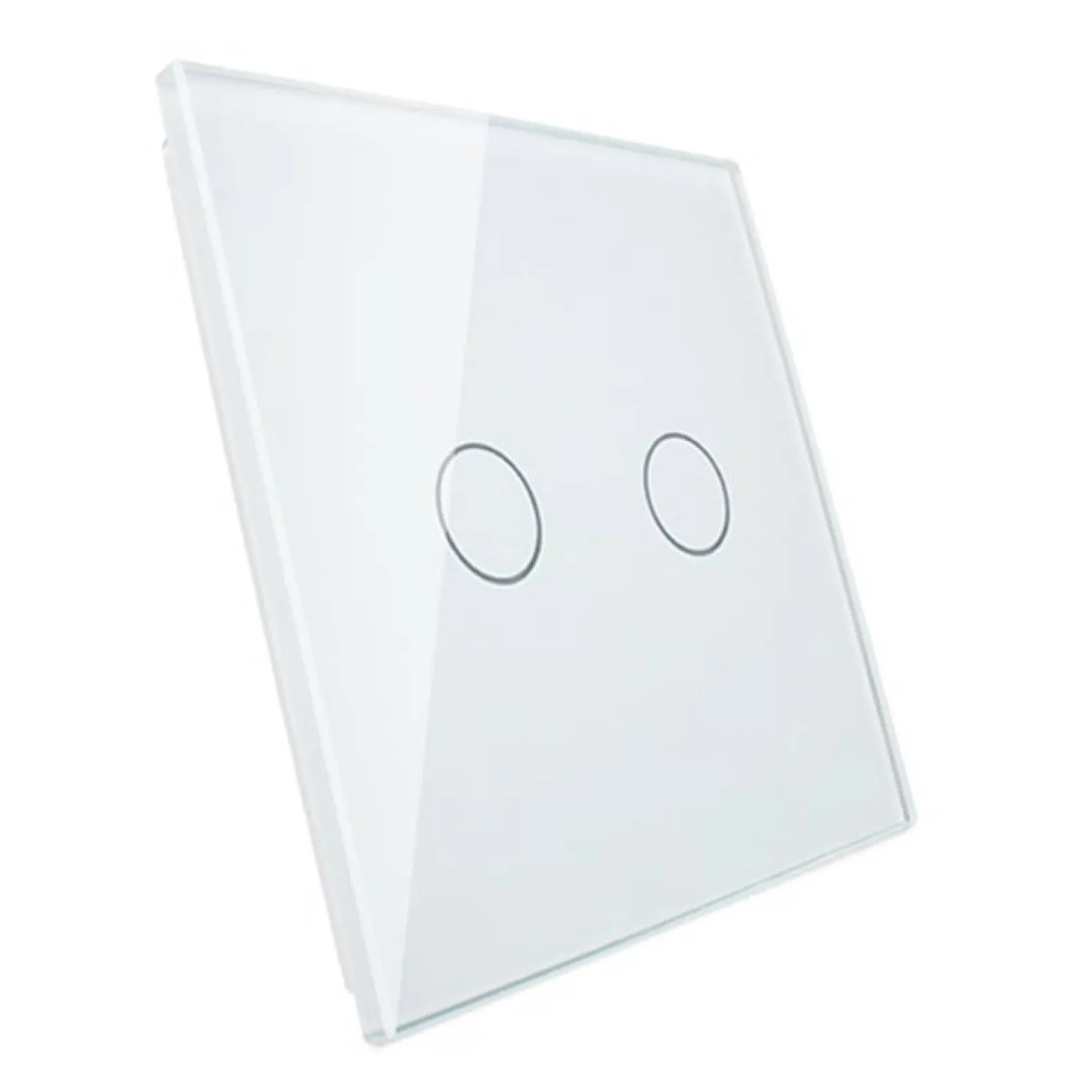 Włącznik dotykowy podwójny schodowo - krzyżowy z białym panelem szklanym (VL-C702S-61) LIVOLO