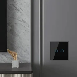 Włącznik dotykowy podwójny ze złotym panelem szklanym (VL-C702-63) LIVOLO