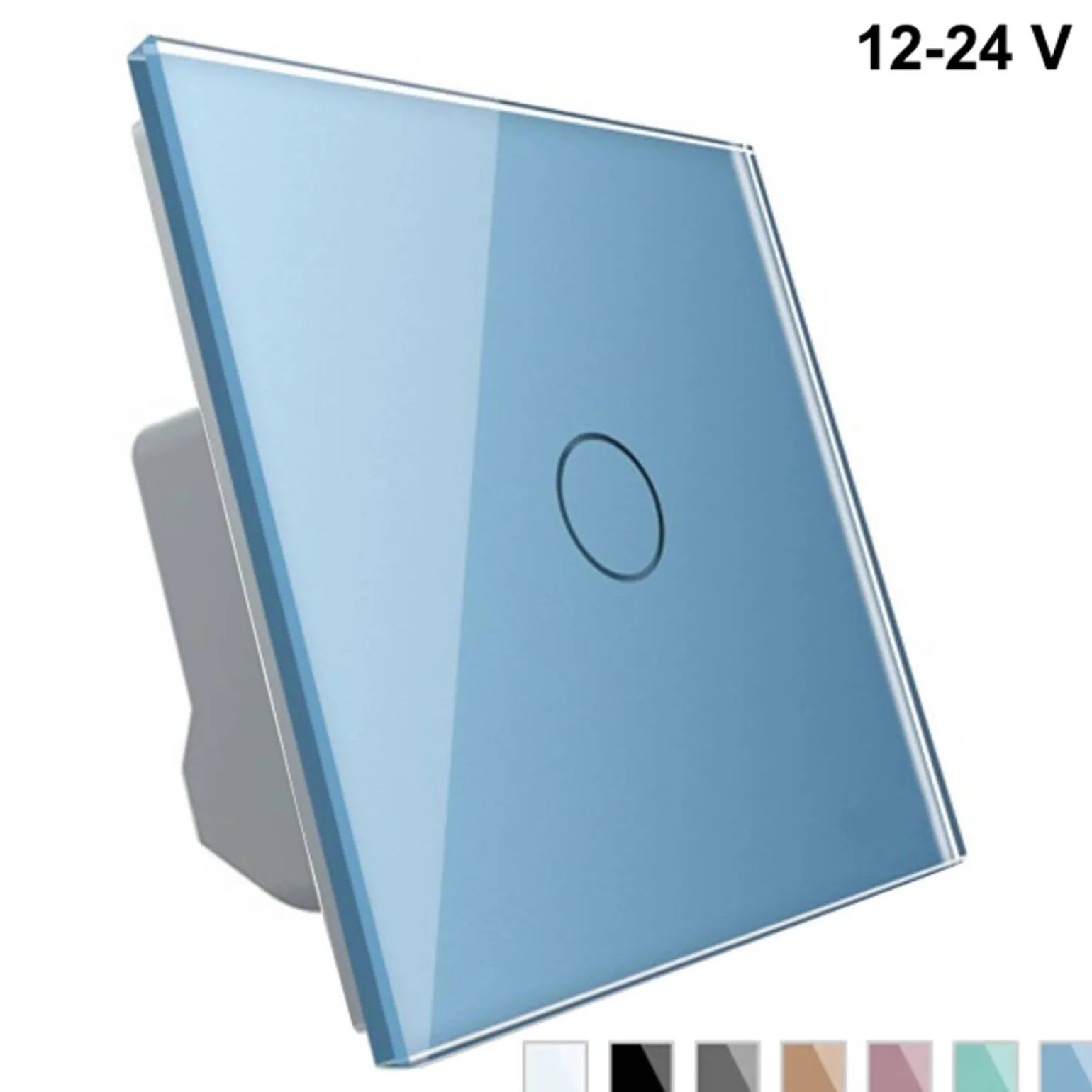 Włącznik dotykowy pojedynczy niskonapięciowy 12V DC z niebieskim panelem szklanym (VL-C701C-69) LIVOLO