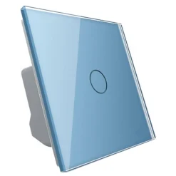 Włącznik dotykowy pojedynczy schodowo - krzyżowy z niebieskim panelem szklanym (VL-C701S-69) LIVOLO