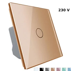 Włącznik dotykowy pojedynczy z złotym panelem szklanym (VL-C701-63) LIVOLO