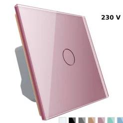 Włącznik dotykowy pojedynczy z różowym panelem szklanym (VL-C701-67) LIVOLO