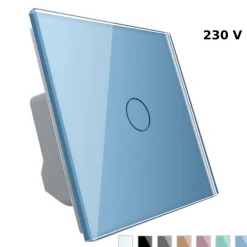 Włącznik dotykowy pojedynczy z niebieskim panelem szklanym (VL-C701-69) LIVOLO