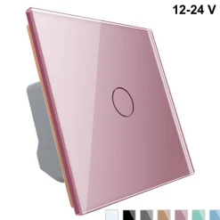 Włącznik dotykowy pojedynczy niskonapięciowy 12V DC z różowym panelem szklanym (VL-C701C-67) LIVOLO