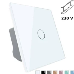 Włącznik dotykowy pojedynczy schodowo - krzyżowy z białym panelem szklanym (VL-C701S-61) LIVOLO