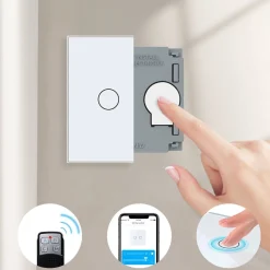 Włącznik podwójny dotykowy, bistabilny (impulsowy, dzwonkowy) z czarnym panelem szklanym FIBARO (VL-C702IH-62) LIVOLO