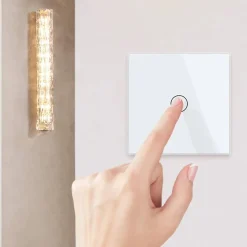 Włącznik pojedynczy dotykowy, bistabilny (impulsowy, dzwonkowy) z czarnym panelem szklanym FIBARO (VL-C701IH-62) LIVOLO