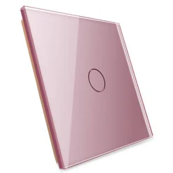 Włącznik pojedynczy dotykowy, bistabilny (impulsowy, dzwonkowy) z różowym panelem szklanym FIBARO (VL-C701IH-67) LIVOLO