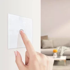 Włącznik pojedynczy dotykowy, bistabilny (impulsowy, dzwonkowy) z niebieskim panelem szklanym FIBARO (VL-C701IH-69) LIVOLO