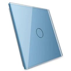 Włącznik pojedynczy dotykowy, bistabilny (impulsowy, dzwonkowy) z niebieskim panelem szklanym FIBARO (VL-C701IH-69) LIVOLO